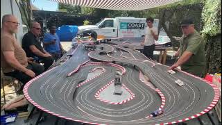 Carrera 132 Outdoor Slot Car Track in California  morning practice [upl. by Ennahgiel]