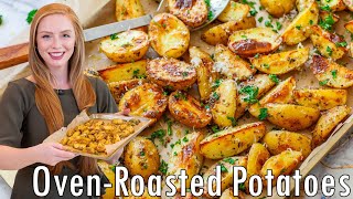 EASY OvenRoasted Potatoes Recipe  with Thyme Parsley amp Parmesan  Beef Lamb Chicken Seafood [upl. by Labotsirc]