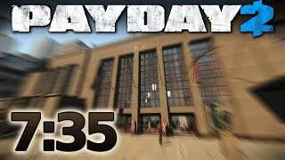 PAYDAY 2  First World Bank  Speedrun 735 m Solo  Death Sentence [upl. by Evers549]