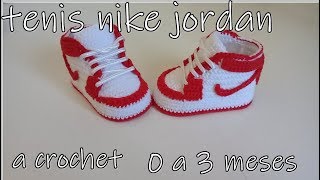 Nike Air jordan a crochet  Baby booties 0 a 3 meses [upl. by Ahsinot]