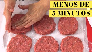 Hamburguesas de carne en MENOS DE 5 MINUTOS Mira qué jugosas [upl. by Ycnuahc]