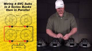 Subwoofer Wiring Four 4 ohm SVC Subs in Series  Parallel [upl. by Aneeles]