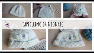 Cappellino da neonato a Uncinetto  Tutorial [upl. by Normandy747]