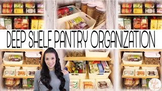 HOW TO ORGANIZE DEEP PANTRY SHELVES  Shirlee Alicia [upl. by Benia619]