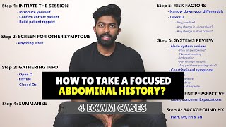 OSCE History Taking  FOCUSED ABDO History  4 exam cases [upl. by Nosinned]