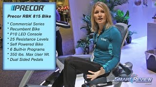 Precor Commercial Exercise Bikes Demo  RBK 815 Recumbent  UBK 885 Upright  2014 [upl. by Divd]