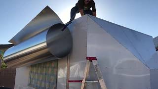 ENCLOSED TRAILER REBUILD NEW SIDING ONE PIECE ROOF INSULATED INTERIOR AND ADDED JACKS AT THE BACK [upl. by Adilen197]