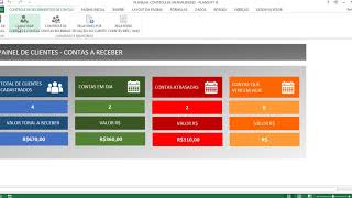 Planilha Excel controle de contas a receber mensal cliente mensalidade [upl. by Lidaa422]