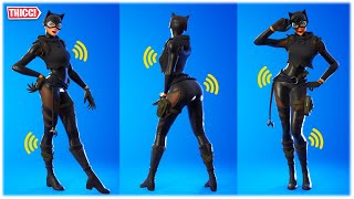 FORTNITE LEAKED ZERO POINT CATWOMAN SKIN SHOWCASED WITH LEGENDARY DANCES amp EMOTES 😍❤️ [upl. by Erb152]