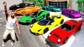 Collecting LAMBORGHINI SUPER CARS in GTA 5 [upl. by Dugan]