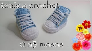 Tenis tejidos a crochet  modelo Roberts 0 a 3 meses [upl. by Marysa]