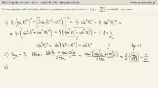 Trygonometria  stosowanie podstawowych wzorów [upl. by Arihsat]
