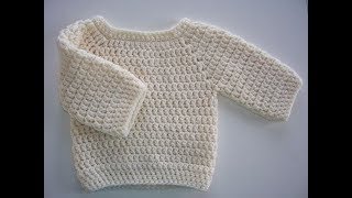 sueter tejido a crochet  0 a 3 meses [upl. by Akirdnwahs]