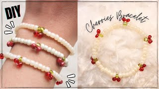 Pulsera Fácil de Cerezas con Mostacillas 🍒🍒🍒 [upl. by Illom]