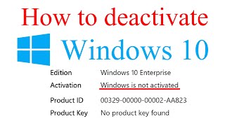 How to Deactivate Windows 10 Uninstall Windows 10 Product Key [upl. by Claudia705]