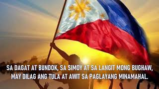 PHILIPPINE NATIONAL ANTHEM  OFFICIAL LYRIC VIDEO [upl. by Odlamur]