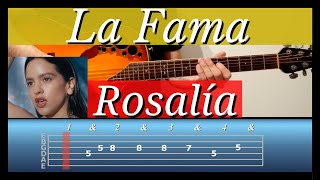 ROSALÍA  LA FAMA ft The Weeknd TUTORIAL EZ Guitar1 [upl. by Aitnuahs629]