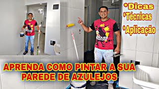 COMO PINTAR AZULEJOS E ALISAR COM MASSA ACRÍLICA [upl. by Salomo]