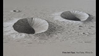 How to Draw Moon Craters in 3D  Very easy [upl. by Curson]