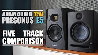 Adam Audio T5V vs Presonus Eris E5  5 Track Comparison [upl. by Leanora]