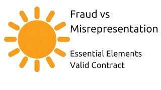 Fraud vs Misrepresentation  Other Essential Elements of a Valid Contract  CA CPT  CS amp CMA [upl. by Nilekcaj886]