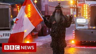 Canada trucker protests prompt state of emergency  BBC News [upl. by Jecoa745]