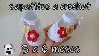 zapatitos a crochet para bebe [upl. by Annaegroeg]