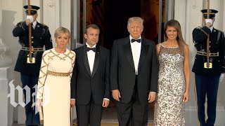 Trumps welcome Frances Macrons for state dinner [upl. by Igig584]