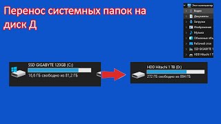 Как перенести системные папки с диска С на диск Д [upl. by Ardeha]