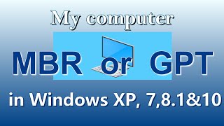 How to find out the partition scheme on a PC  GPT or MBRWindows XP 7 81 and 10 In Rufus [upl. by Kalvin]