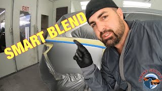 Car Painting HOW TO Blend Basecoat and Clearcoat [upl. by Bouchier841]