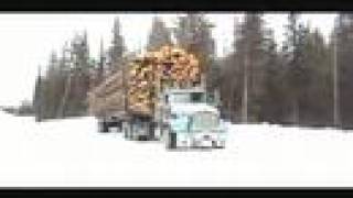 Winter log hauling in northern BC [upl. by Waller]