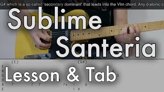 Sublime  Santeria Guitar Lesson Tab on Screen [upl. by Amsirahc]