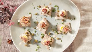 Recette  Oeuf de caille au vitello tonnato  Colruyt [upl. by Aihsined]