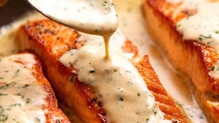 Salmon with Creamy Herb amp Garlic Sauce [upl. by Tartaglia470]