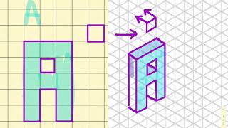 Draw 3D Letters Using Isometric Drawing Whole Alphabet [upl. by Klute]