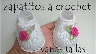 Zapatitos a crochet en punto garbanzo  todas las tallas [upl. by Reggis]